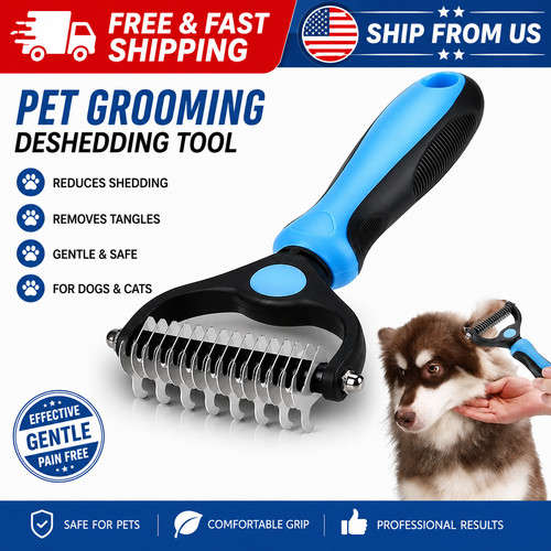Pet grooming deshedding brush - pet,
