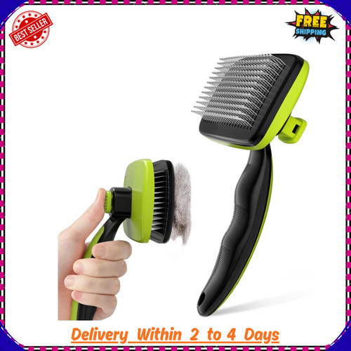 Self cleaning slicker brush - cleaning,