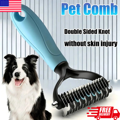 2side dog brush for shedding - dog,