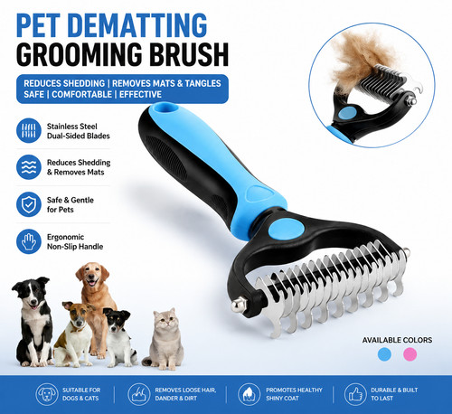 2side dog brush for shedding - dog,